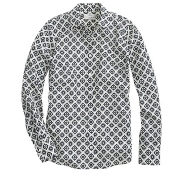 J. Crew Perfect Fit Foulard Print Button Up Shirt - Picture 3 of 8
